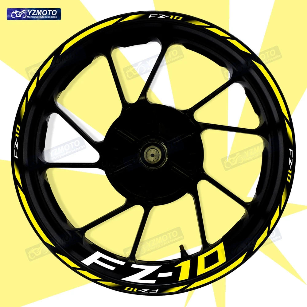 

Для мотоцикла FZ-10 FZ10 17-дюймовая гоночная наклейка на переднее и заднее колесо, водостойкая светоотражающая декоративная наклейка на обод втулки в полоску