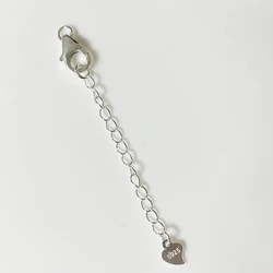 Solid 925 Sterling Silver 10mm Lobster Trigger Clasp with 5cm Extender Chain Plain Silver,Rhodium/Gold plated