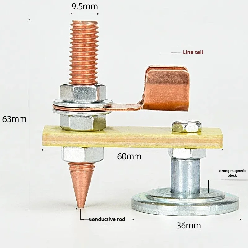 Aksesori Alat Pendukung Pengelasan Pelat Logam Penjepit Tanah Magnetik Kepala Magnet Pengerjaan Logam