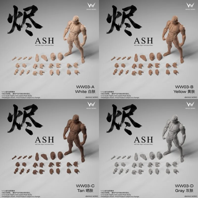 

Whale Works Ash 1 12 Scale Highly Articulated Male Body Action Figure Natural Skin Tone For Adult Collectors Hobby Display
