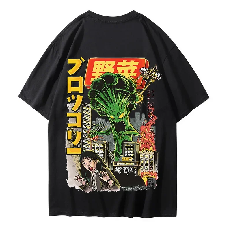 Streetwear Summer Tops Tees Tshirt HipHop Men Hip Hop T Shirt Japanese Harajuku Cartoon Monster T-Shirt