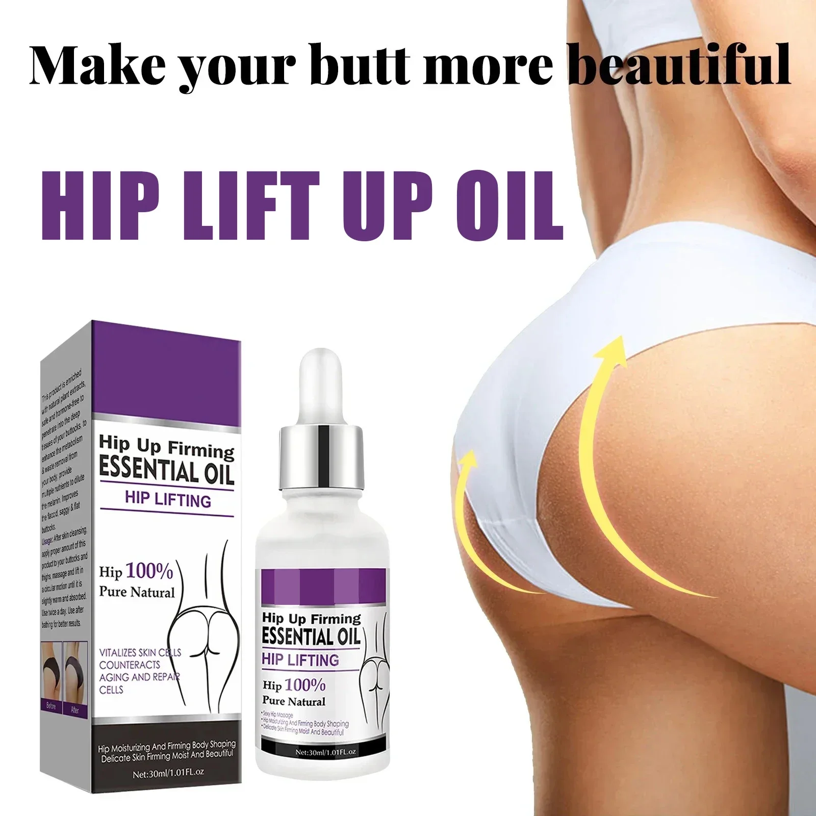 Women Hip Lift Up Buttock Enhancement Essential Oils Enlargement Cream Ass Liftting Up Hip Tightening Massage Essence Serum