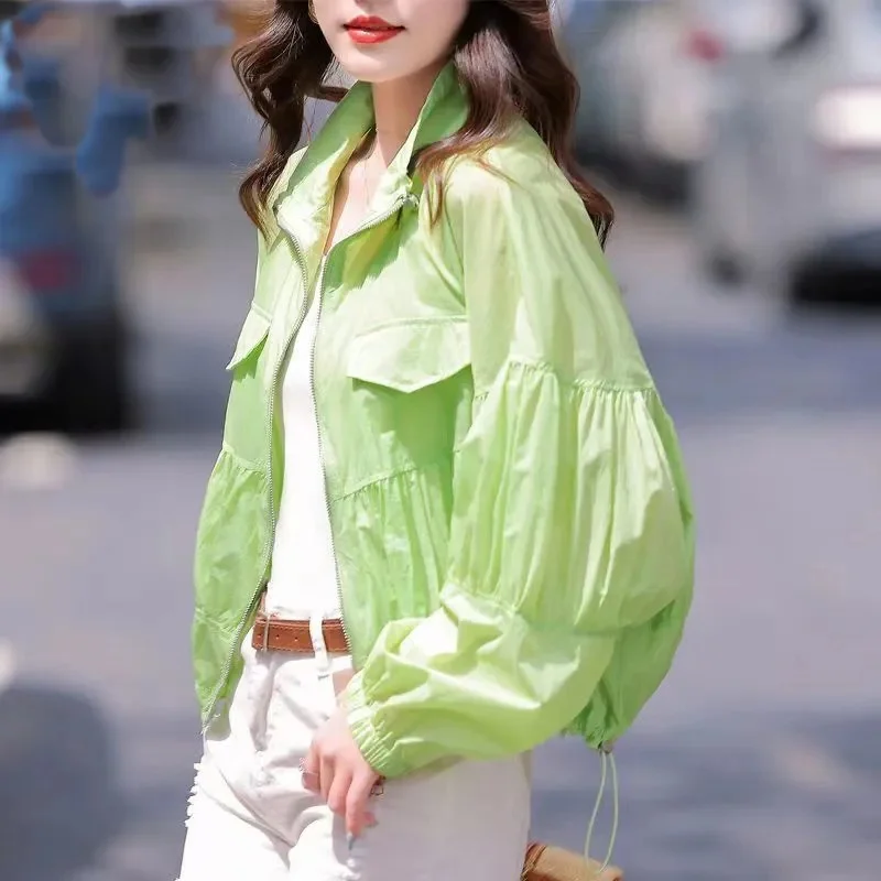 2024 NEW Sunscreen Clothing Thin Summer Coat Outdoor Breathability UV Protection Long Sleeved Sun Protection Shirt Jacket Female