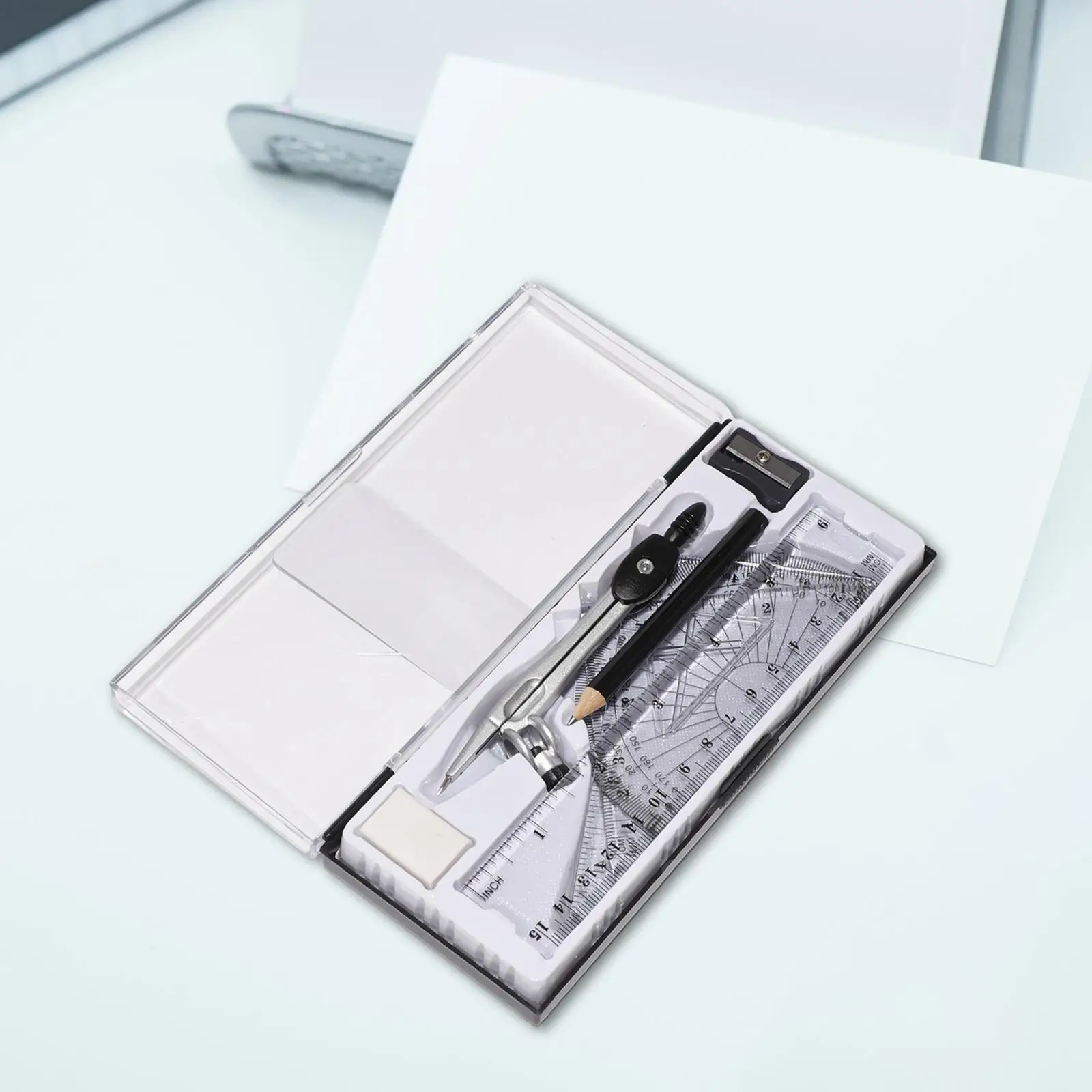 Math Geometry Kit Set Math Compass and Protractors Set Eraser Geometry Tools