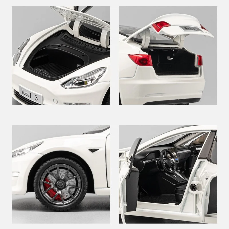 1:24 modèle 3 voyage RV remorque alliage modèle voiture jouet moulé sous pression métal coulée son et lumière voiture jouets pour enfants véhicule