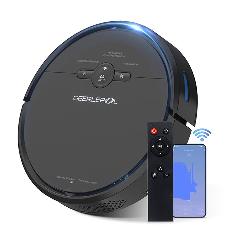 

4400mAh Robot Vacuum Cleaner Strong Suction Self Charging Mopping Sweeping Ideal for Hard Floors Carpet Pet Hair WiFi Alexa APP