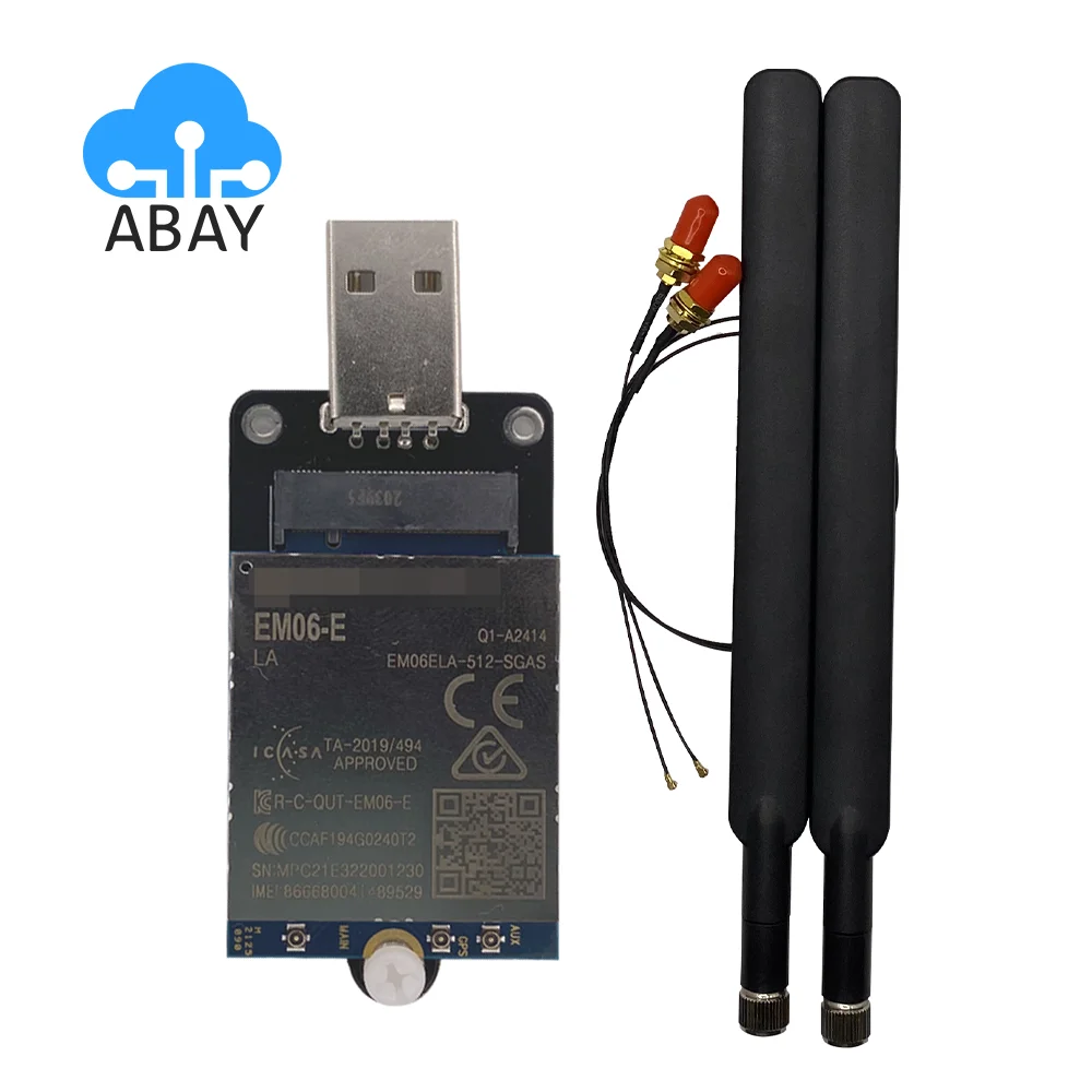 EM06-E EM06 LTE Advanced Cat 6 Module With M.2 form factor 4G GNSS IoT Module + M.2 NGFF to MiniPcie USB Adapter and Antenna