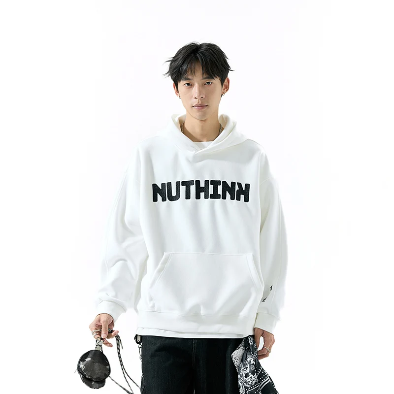 

Мужская толстовка в американском уличном стиле, весна-осень, свободный крой, для подростков, из смесового хлопка и полиэстера, удобная, без застежек