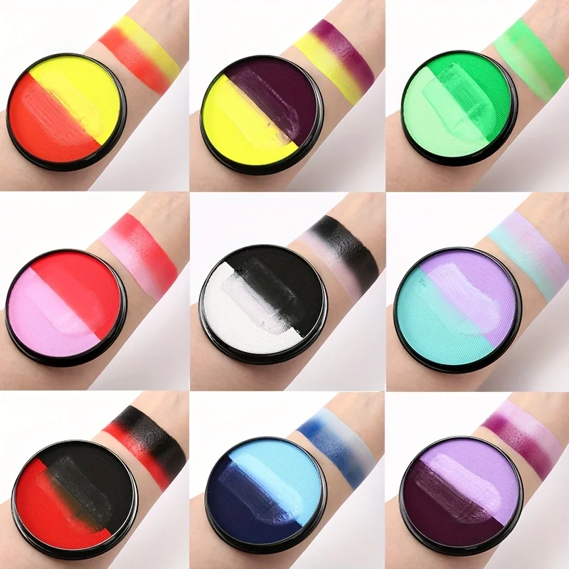 9 Colors 30g Double Color Single Box Water-soluble Body Paint Festival Stage Opera Party Face Paint Face Paint