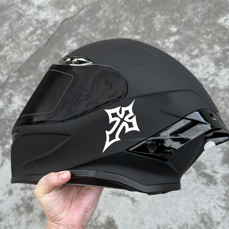 1PC Creative Cross Pattern Waterproof Vinyl Sticker, Decals for Racing Helmet Motorbike Fuel Tank Fairing Scooter Exterior Decor