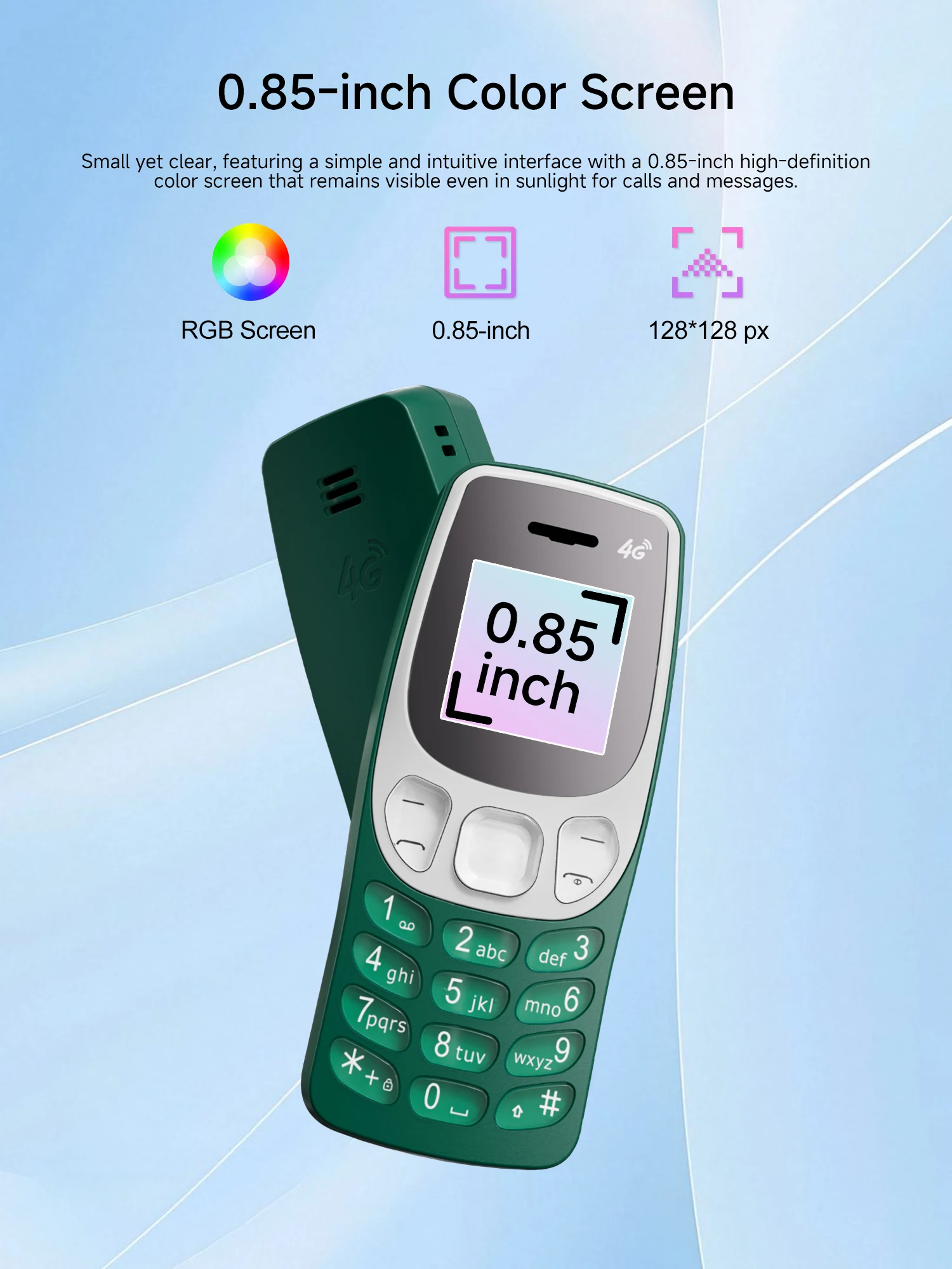 SERVO BM80 4G LTE Super Small Button Mobile Phone Dual SIM Standby Speed Dial Call Recording Alarm Clock Mini Backup Cellphones