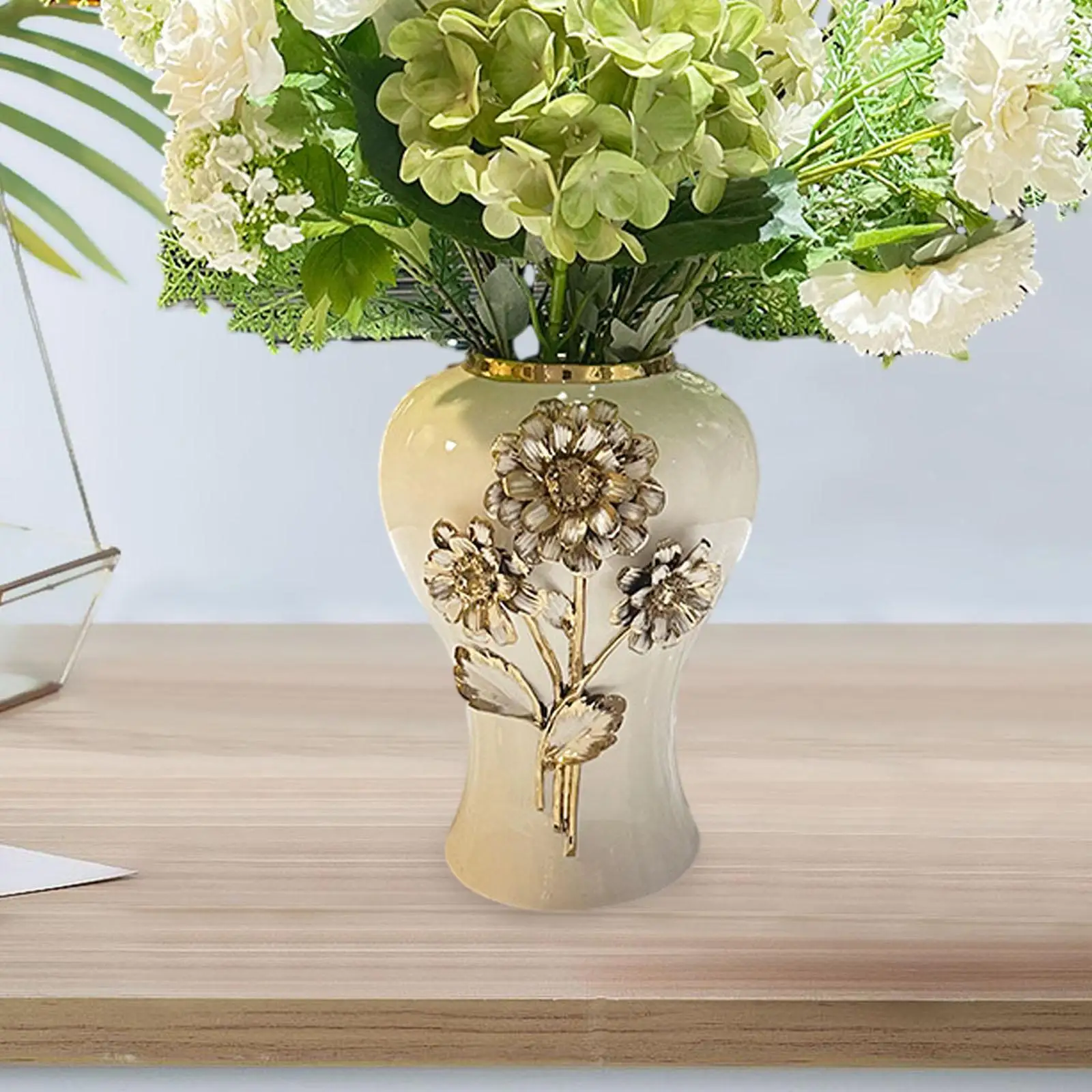 

Ceramic Flower Vase Porcelain Ginger Jar for Fireplace Hotel