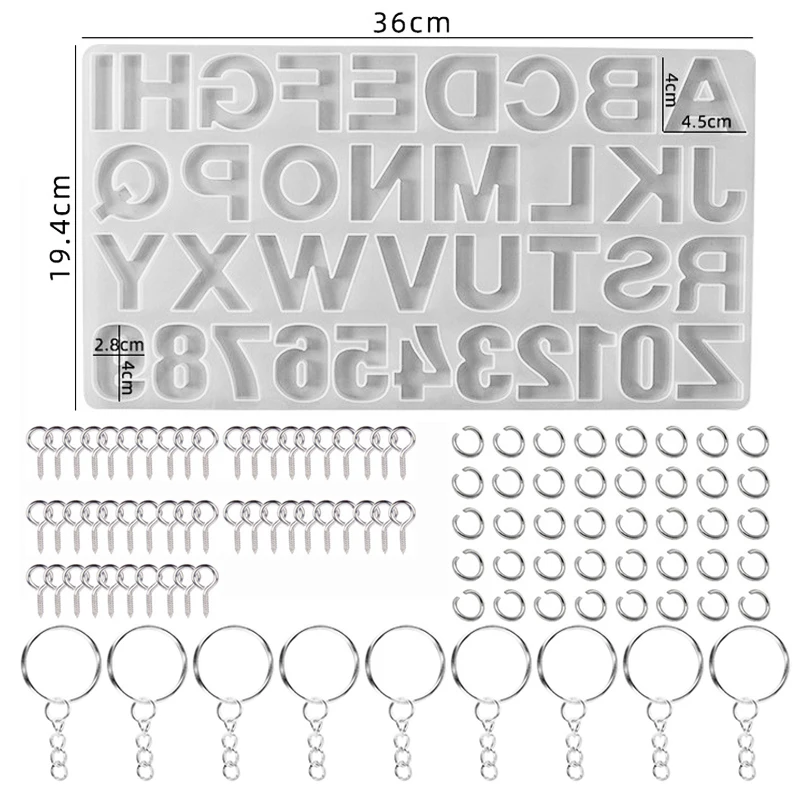 Alphabet Epoxidharz Silikonform DIY Buchstabe Zahl Anhänger Harzform Schlüsselanhänger Ohrring Epoxidharz Schmuck Handwerk Gussform