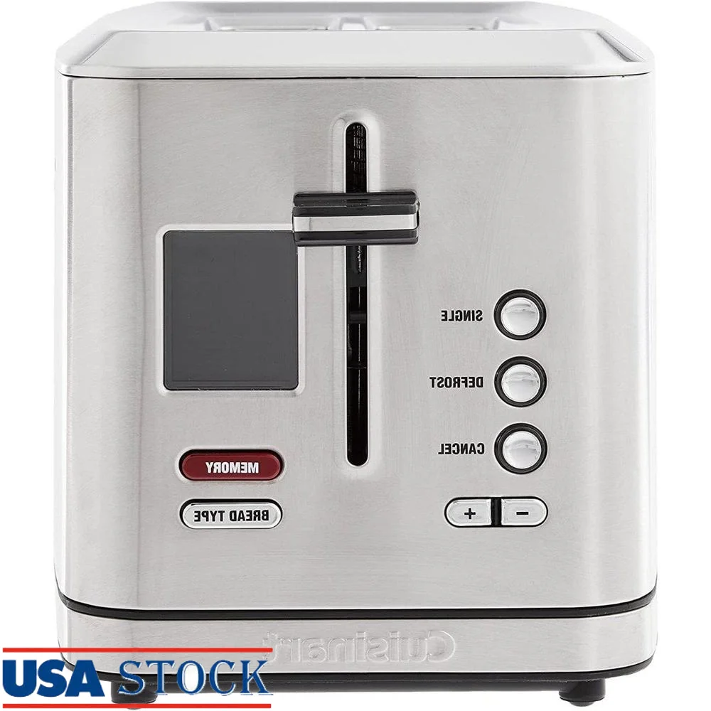 

2-Slice Digital Toaster with MemorySet Feature Countdown Timer Shade Selector 7 Bread Types Defrost Single Slice High Lift Lever