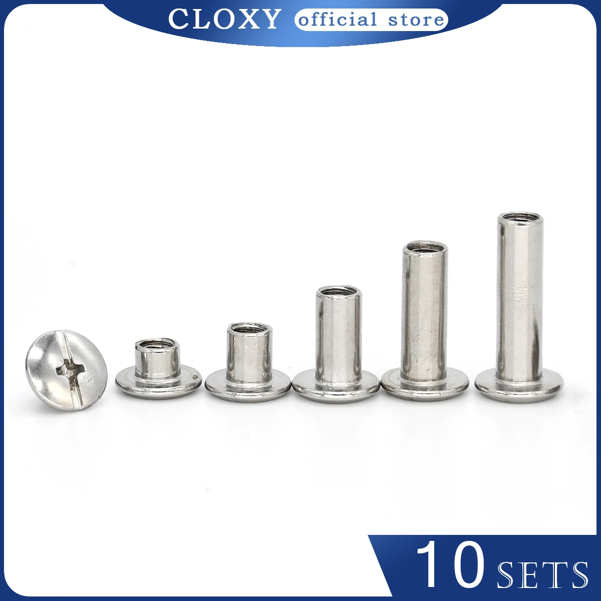 10sets Stainless Steel Binding Chicago Screws M3 M4 Studs Rivets Slotted Belt ScrewS for DIY Photo Album Desk Menu Fasteners