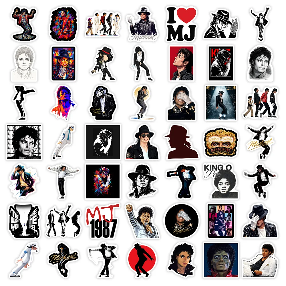 Pop-Musik-König Michael Jackson Aufkleber Wasserdichter Vinyl-Aufkleber DIY Dekoratives Geschenk für Bastelarbeiten, Tagebücher, Scrapbooks, Laptops, Gepäck – Detail 5