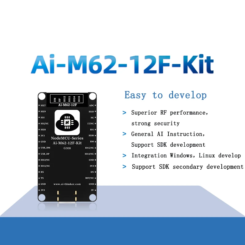 Ai-xinker WiFi 6+Bluetooth BLE5.3 combo module BL618 chip Ai-M62-12F development board