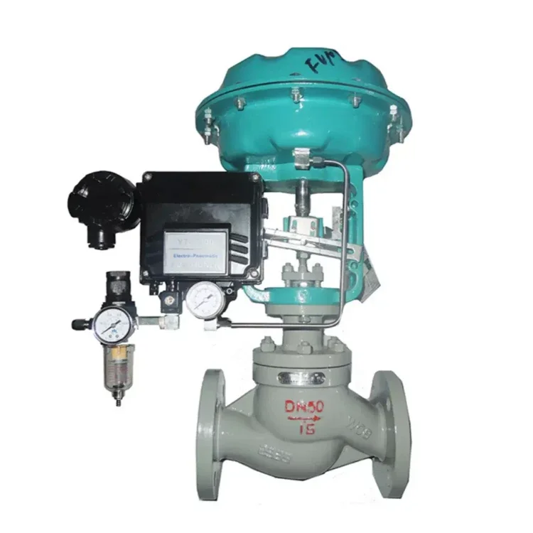 Single Seated Carbon Steel Steam Diaphragm Type Control Valve Pneumatic Gas Flow Regulate Valve