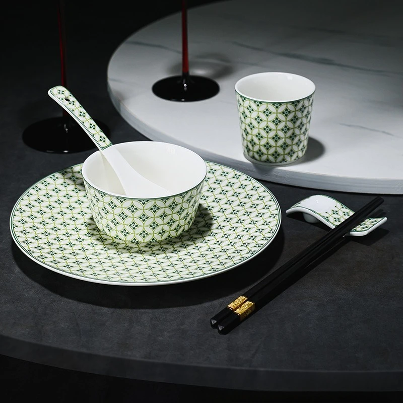 Hotel table setting household tableware set special banquet hall club box special high-end tableware four-piece set