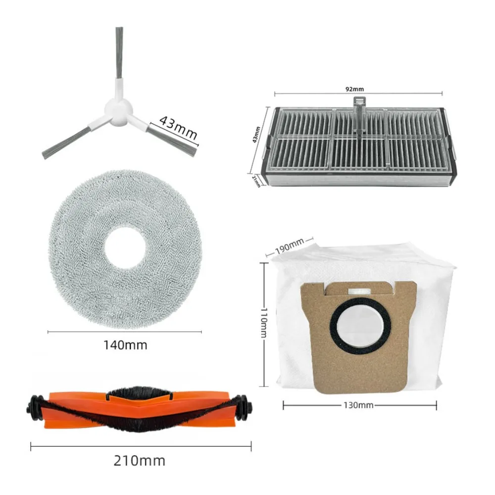 فرشاة جانبية رئيسية فلتر HEPA كيس لجميع الغبار ممسحة قماش لشاومي Mijia M30S D103CN روبوت المكنسة الكهربائية ، استبدال ملحقات Xiaomi