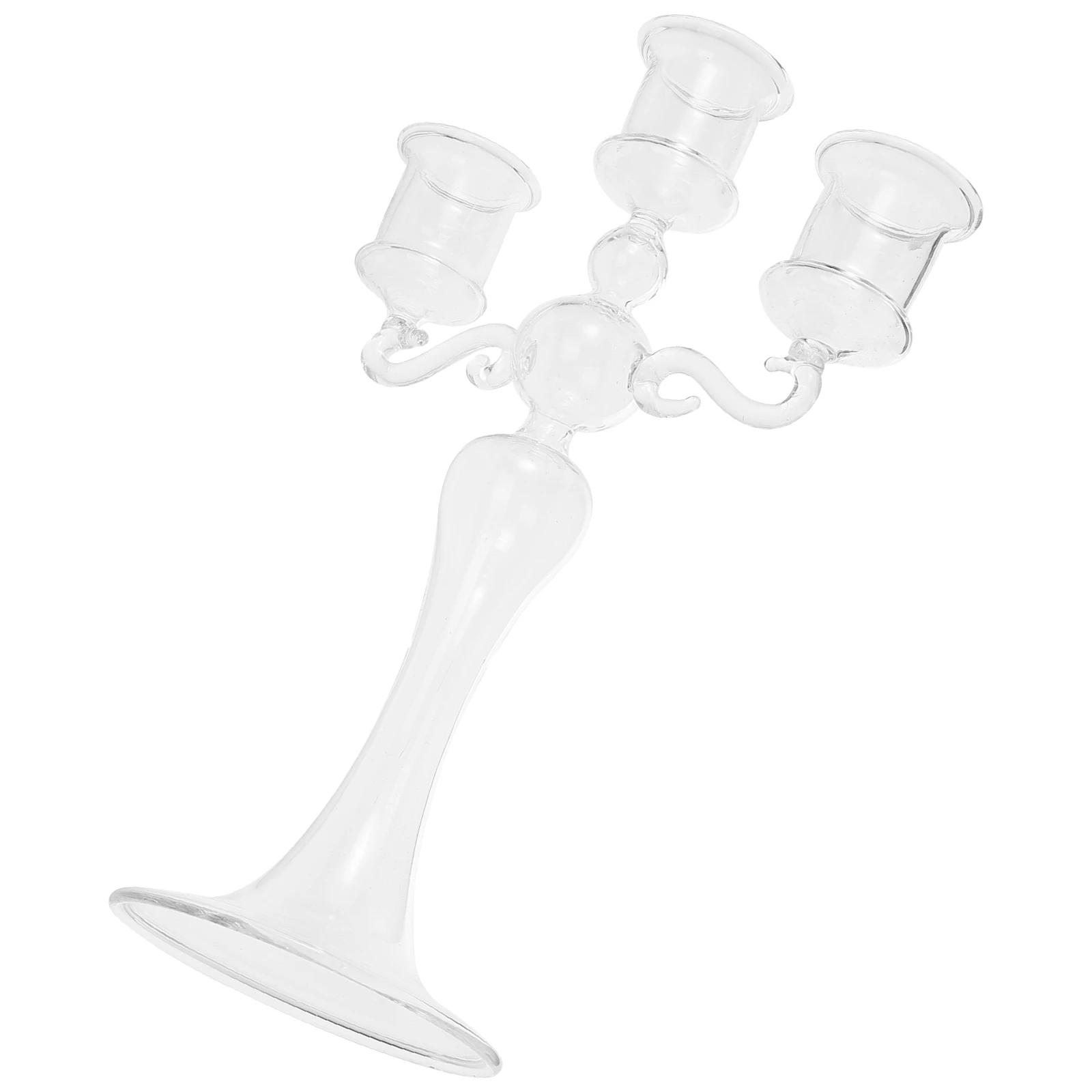 

Modern Style Glass Holder Clear Candelabra for Table Centerpiece Romantic Dining Table Candlesticks Glass Holder