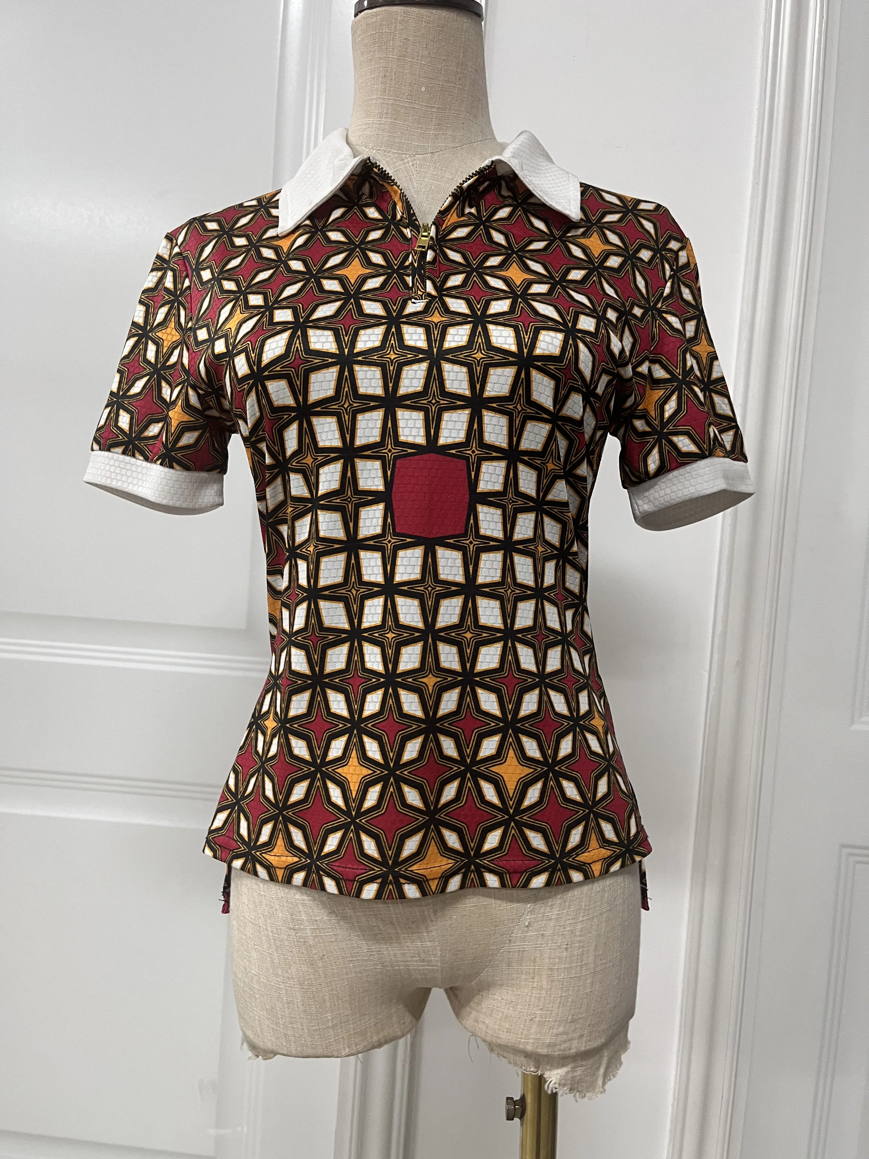 African Clothing Sample Stock Clearance Colorful African Batik Print Women's Tops and Dresses