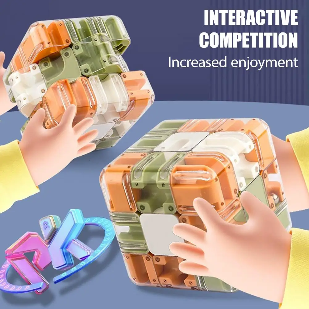 3D Maze Magic Cube Six-sided Kids Labyrinth Creative Transparent Puzzle Speed Cube Intelligence Cube Logical Thinking Party Gift