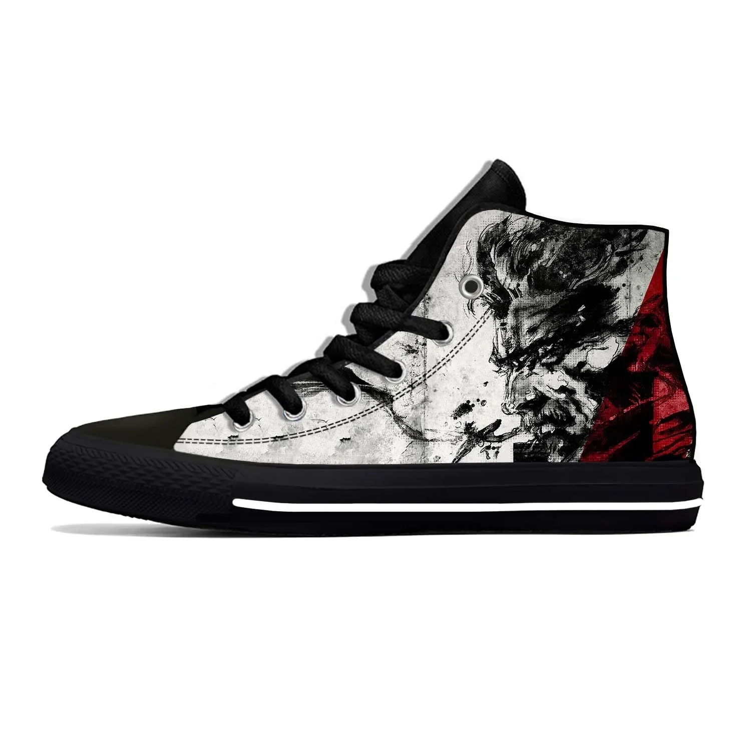 Summer Hot Anime Cartoon Game Metal Gear Solid Funny Casual Shoes High Top Lightweight Board Shoes Breathable Men Women Sneakers