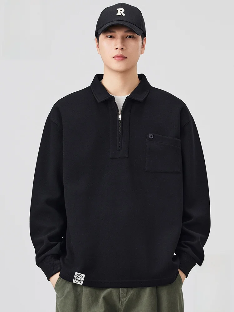 

PaulFrank Retro Loose Fit Men's Sweatirt Autumn 2025 Collar Top Youth Faion Cotton Blend Comfortable Long Sve