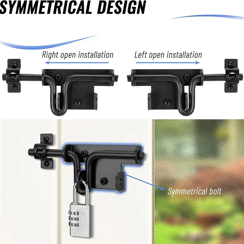 

B04B-Heavy Duty Slide Bolt Gate Latch,Sliding Bolt Door Lock With Padlock Hole, Slide Bolt Hardware For Shed Door/Barn Door