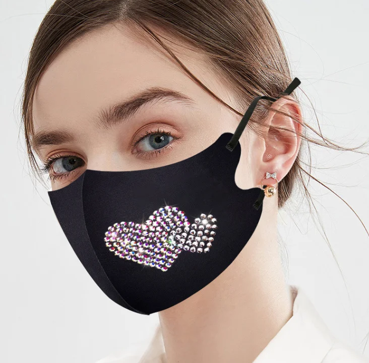 

5 Pcs Fashion Shining Rhinestone Decoration Elastic Mask Jewellery Dance Party Cosplay Night Club Crystal Masks Face Jewelry