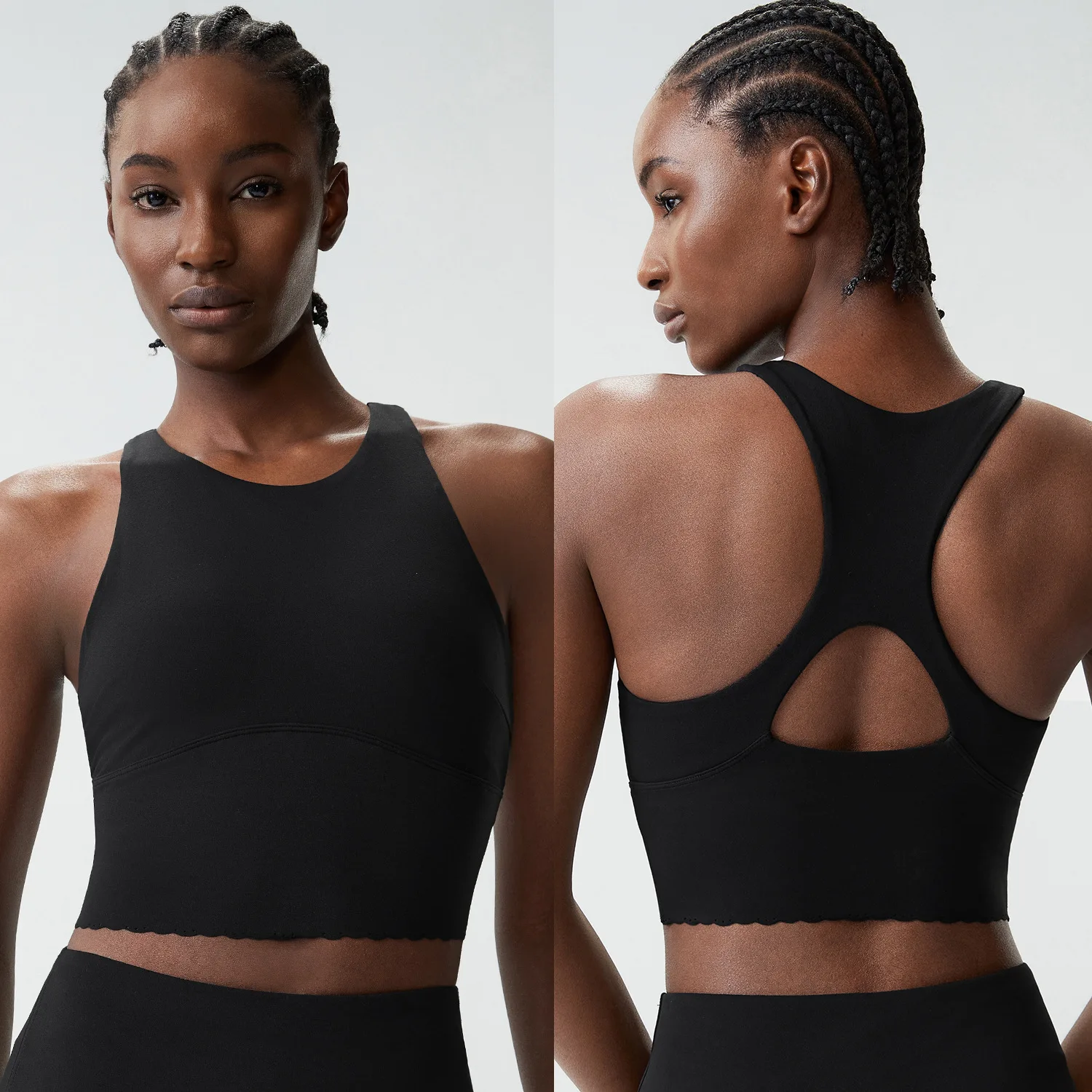 

Maxdutti Flower Bud Cross Back Sports Bra, Women's Stretch Sports Fitness Vest, Plus Size High Neck Sports Tennis Bra