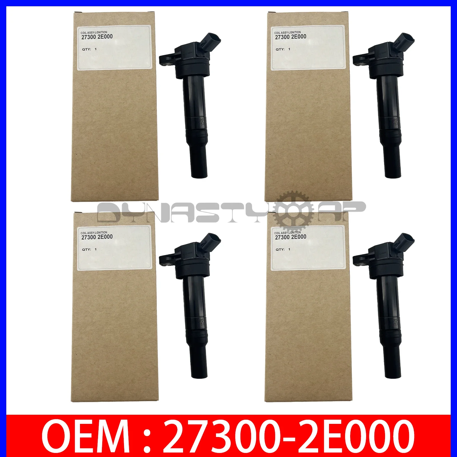 

4pcs Ignition Coil 273002E000 fit For 2001-2017 Hyundai Elantra Tucson Kia Soul Forte 1.8L 2.0L 27300-2E000