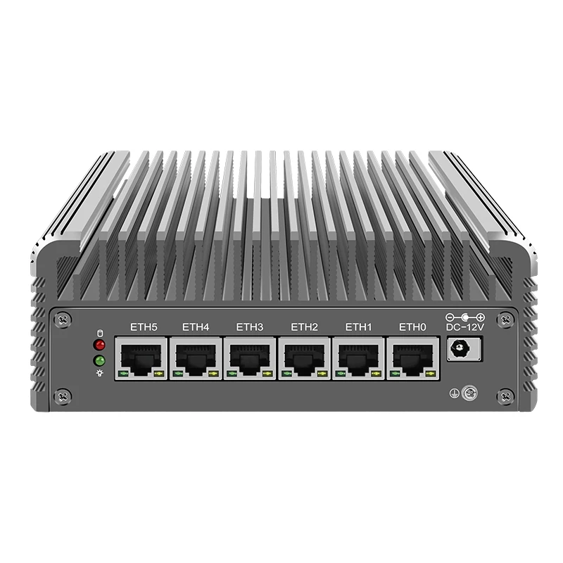 جهاز توجيه جدار الحماية الناعم من الجيل الثاني عشر ألدر ليك 2.5G I7 1265U I5 1235U 6x I226-V جهاز كمبيوتر صغير بدون مروحة Proxmox