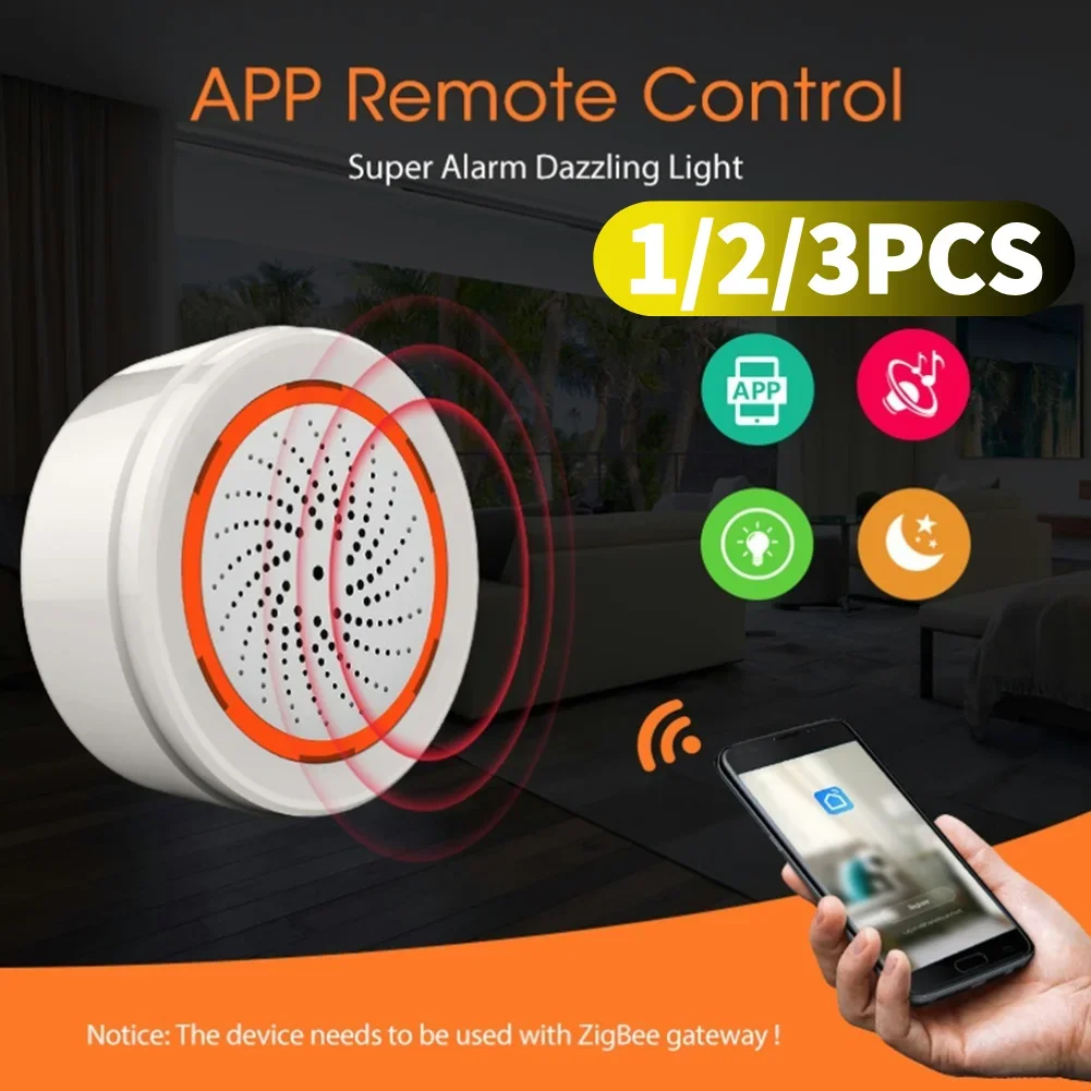 

Умная сирена Tuya Zigbee с звуковым и световым оповещением, управление через приложение, система защиты дома, датчик звука и света, умная сигнализация