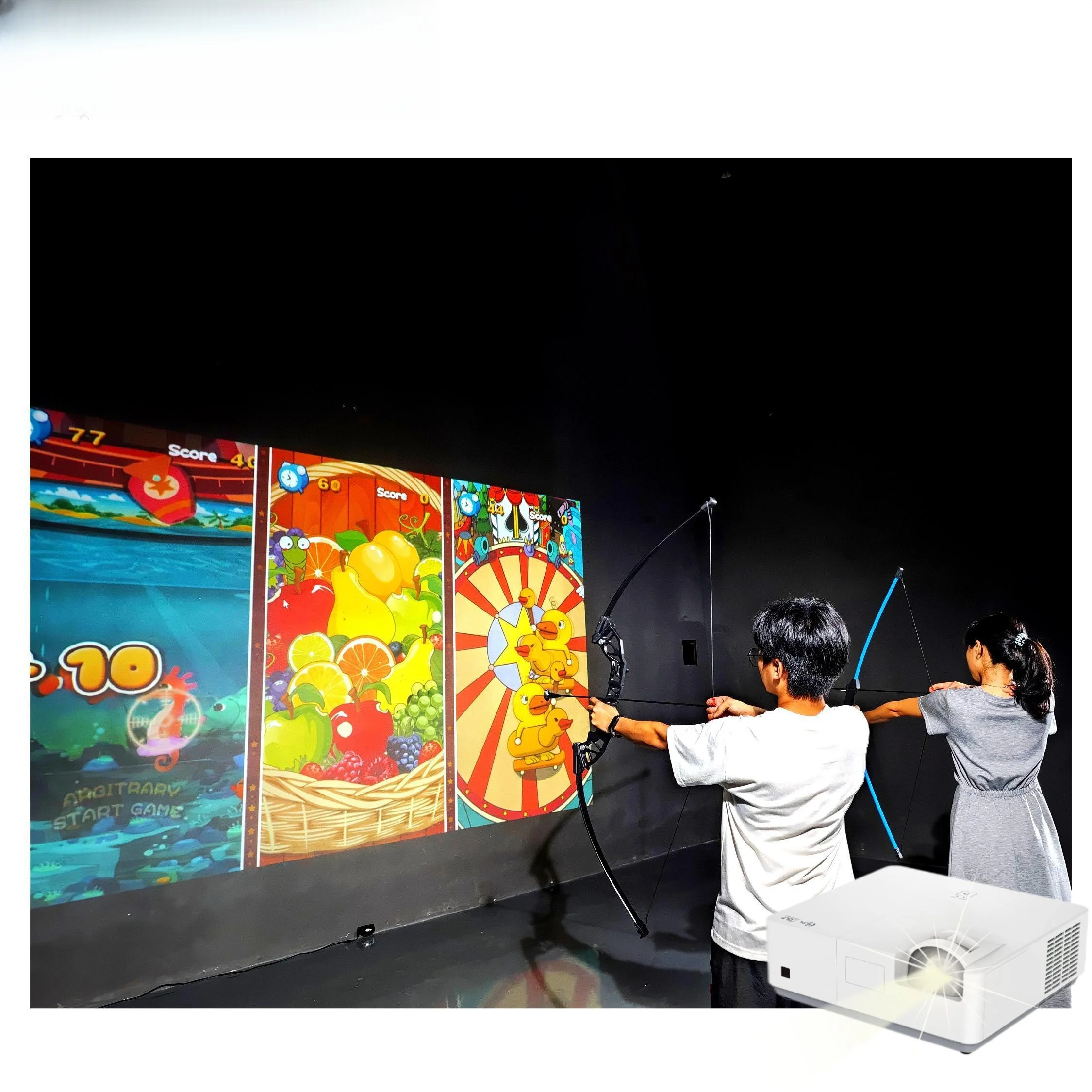 AR Archery Real-Time Interactive Wall Projection Indoor Playground Advertising Equipment 10+ Games Three-Player School Education