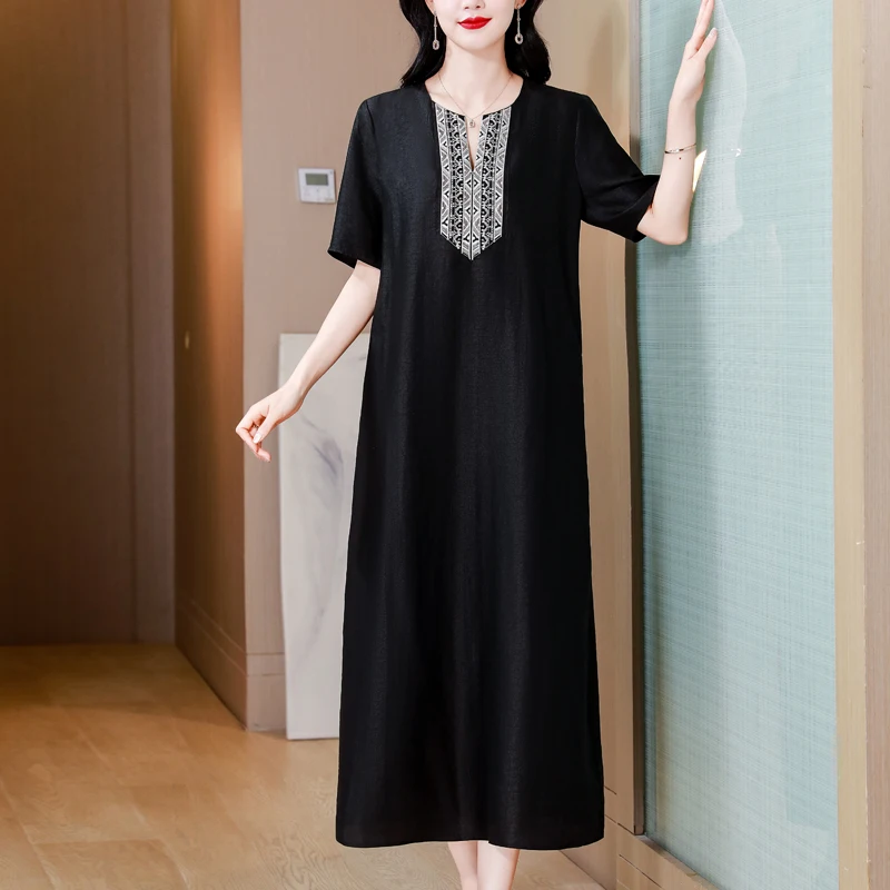 

Весеннее женское элегантное вечернее платье с винтажным принтом для выпускного вечера 2024, праздничное платье Хепберн Vestidos, летнее роскошное шелковое платье миди с вышивкой