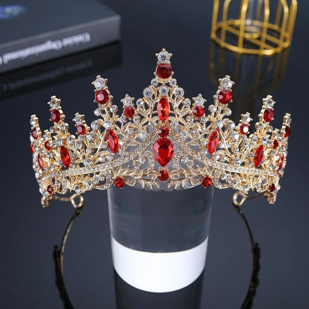

Hair Jewelry Baroque Crystal Crowns Shiny Ornament Elegant Baroque Queen Tiaras Vintage Luxury Rhinestone Diadem Birthday Party