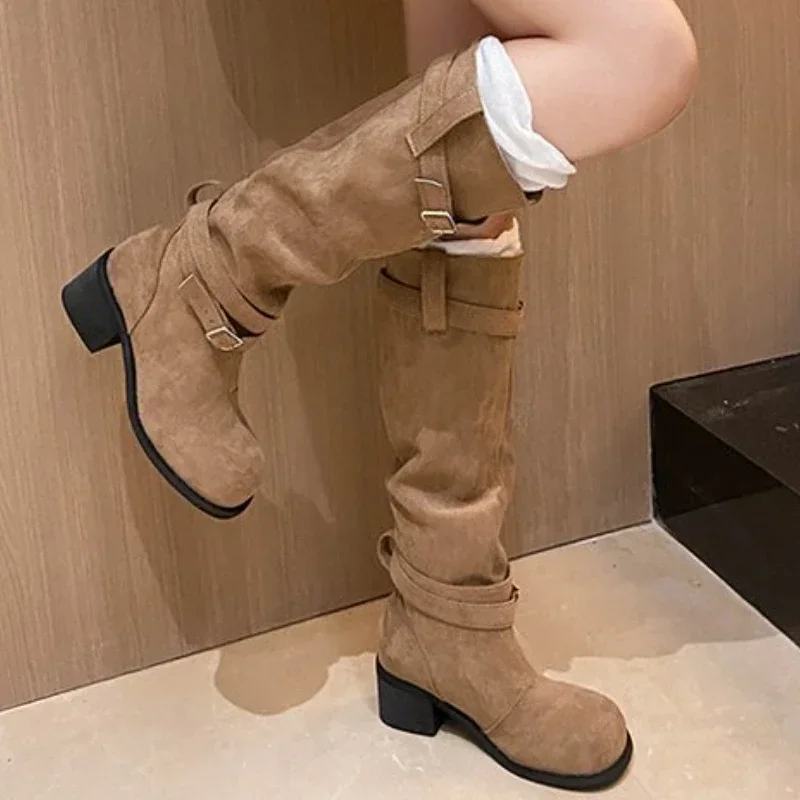 Wasteland Style Vintage Detachable Boot Barrel Western Boots for Women Boot Shoes 35-42 New Year Women High Quality 2026