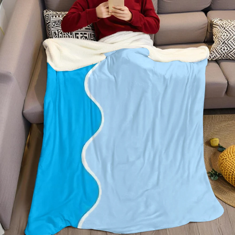 Blue Water Drops Bubbles Flannel Fleece Throw Blanket for Couch Sofa Lightweight Cozy Plush Blanket for Travel Office Nap