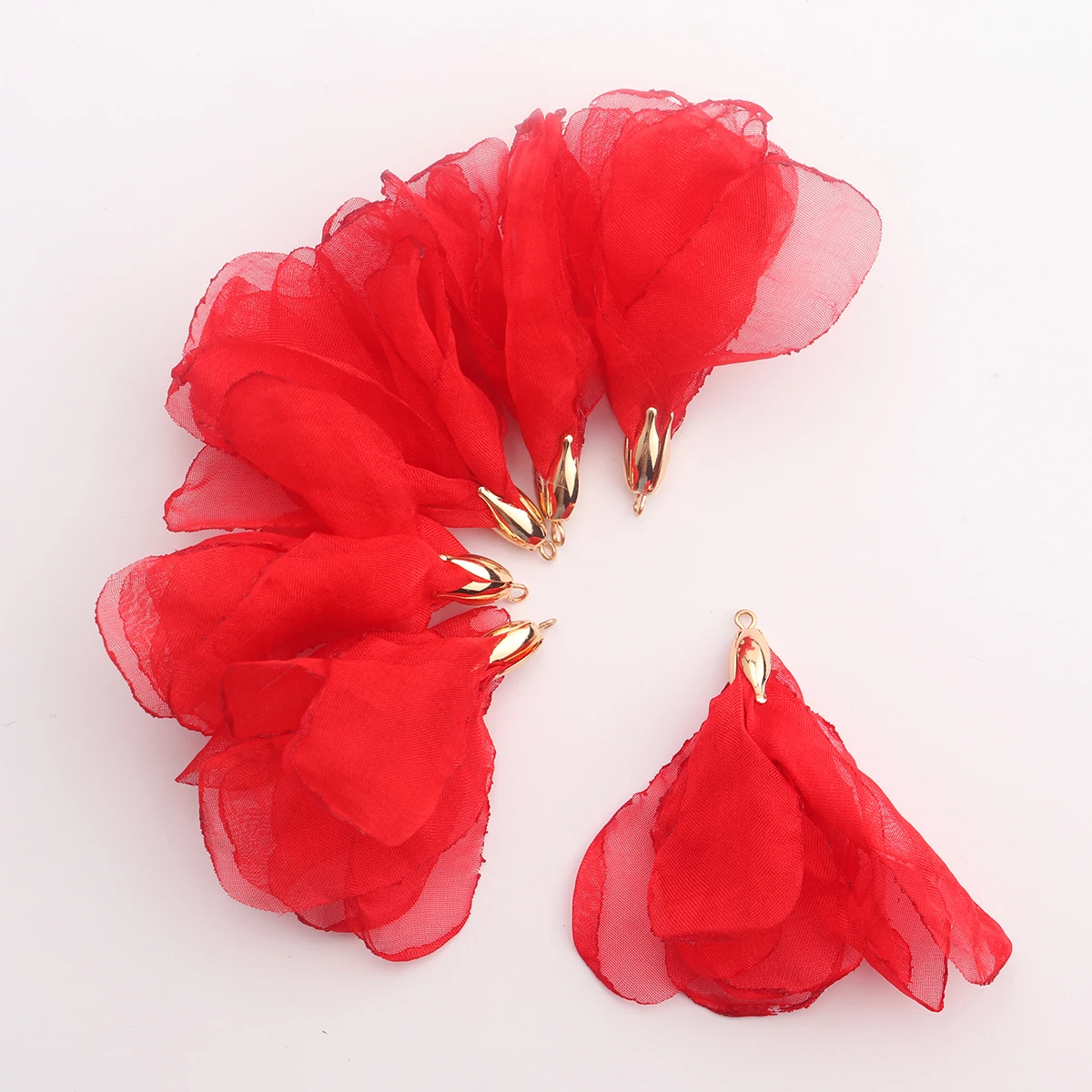 aassoonas, 10 Stück/Lot, F135, Schmuckherstellung, Schmuckzubehör, handgefertigte Accessoires, Anhänger, Kupfermetall, Blumenform, DIY-Ohrringe – Detail 7
