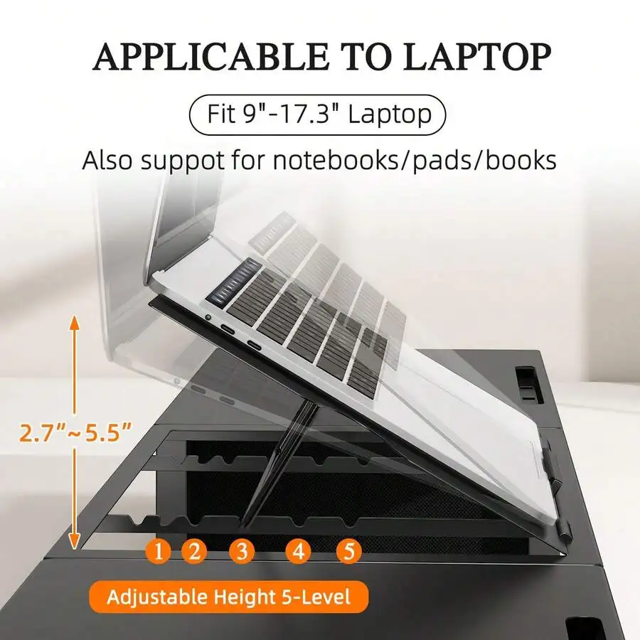 Monitor Stand Riser With Adjustable Laptop Stand Riser, Steel Frame Dual Monitor Stand With Two Drawers For 2 Monitors, Desktop