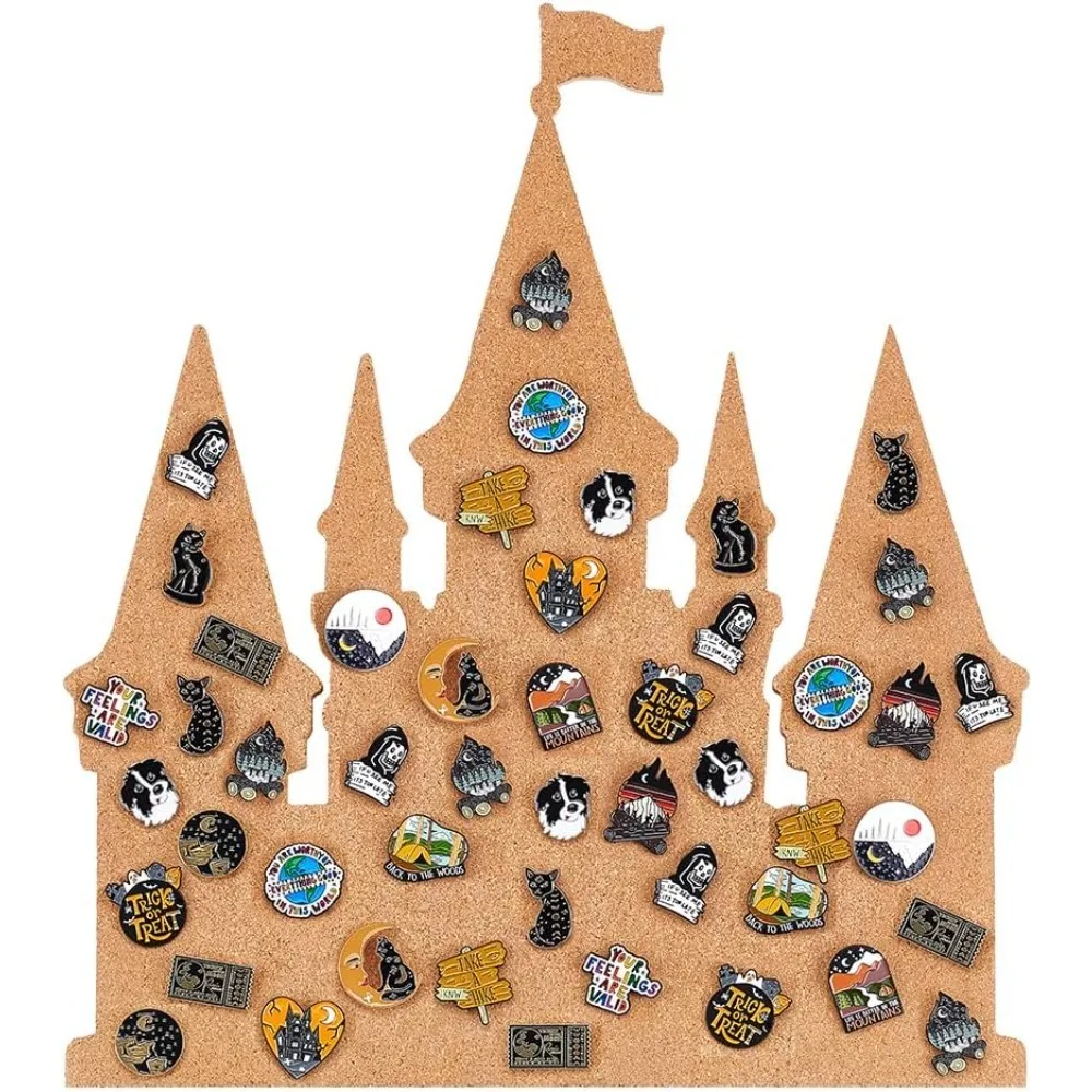 

Доска для булавок для замка, пробковая доска, 14,2x11,8 дюйма, доска для объявлений, брошь, дисплей для ювелирных изделий, пробковый лоток для коллекции брошей, булавок