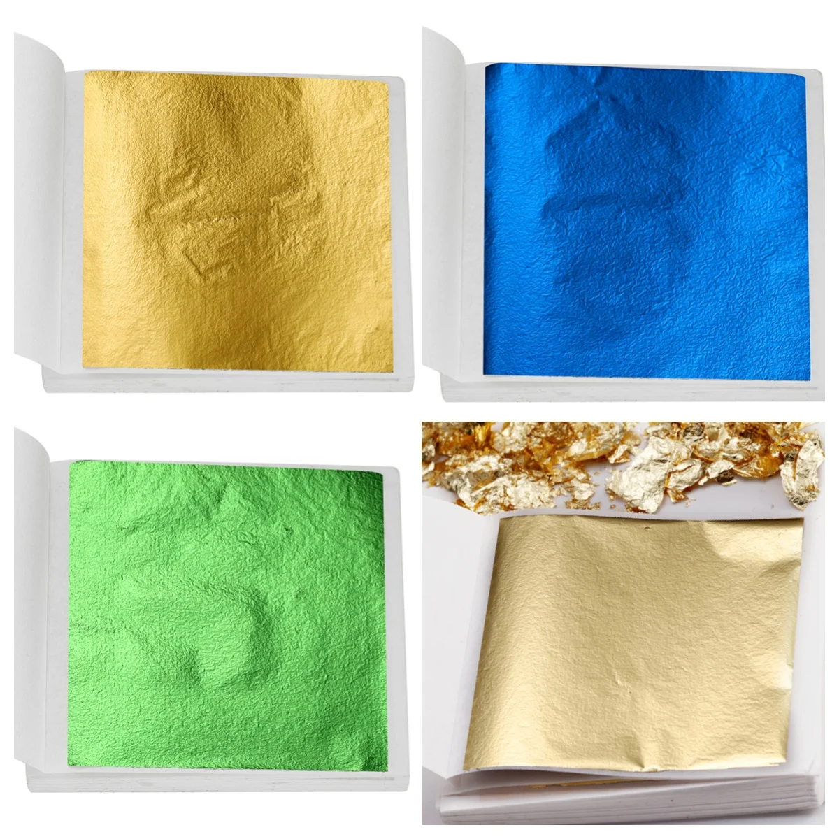 100Sheets/Lot 8x8cm Imitation Gold Foil Paper Leaf Gilding Epoxy Resin Fillings for DIY Crafts Nail Art Home Decorations