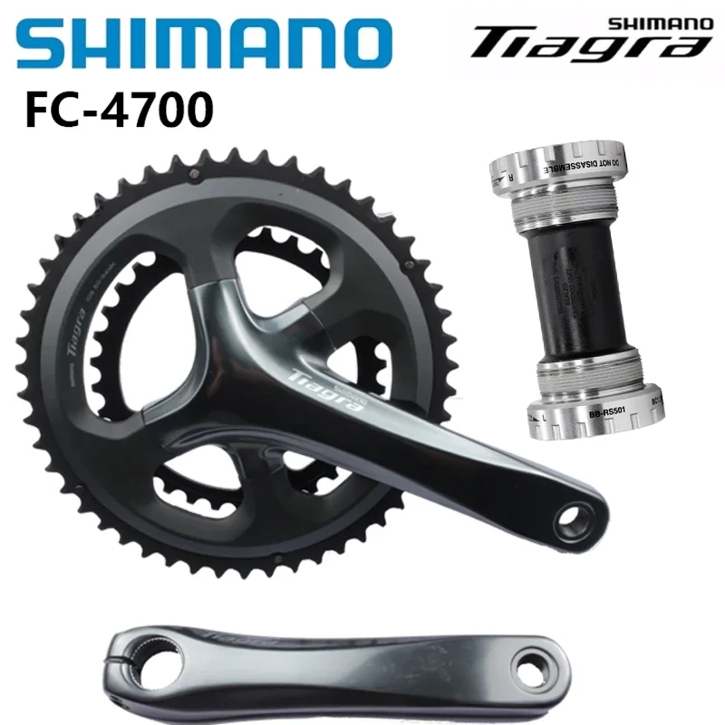 Shimano Tiagra FC 4700 road bike Crankset 2x10 Speed 34-50T 36-52T 170mm 175mm and RS501 BBR60 Bottom Bracket  for Road bike