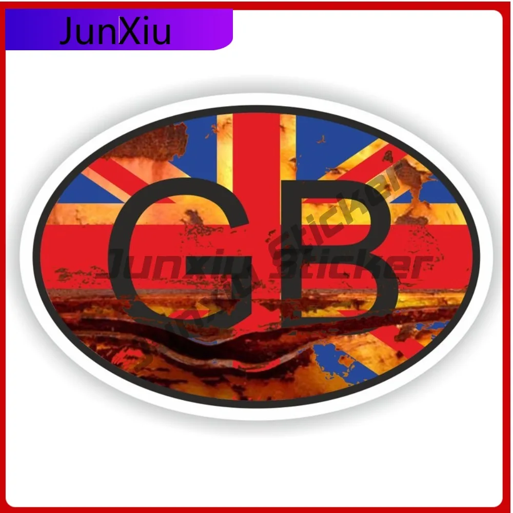 

Vintage Great Britain Country Code Gb Oval Sticker With National Flag Badge Sticker Scratch Cover Decals Tuning Car Accessories