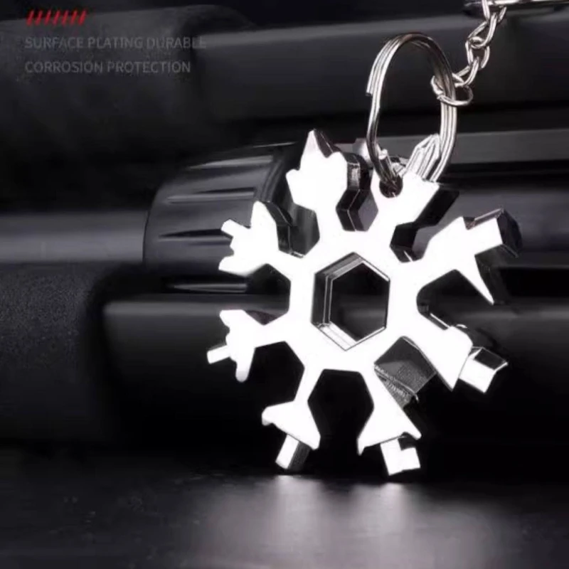 Multifunctional Snowflake Wrench Keychain, Portable Hex High-carbon Steel Octagonal Mini Wrench, Universal