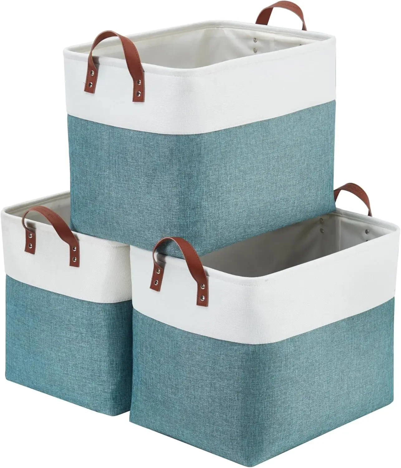 

Large Storage Basket | Closet Storage Bins 17x12x13inch Laundry Storage Fabric Basket for Nursery Toys Cloth Linen XXL - 3 Pack