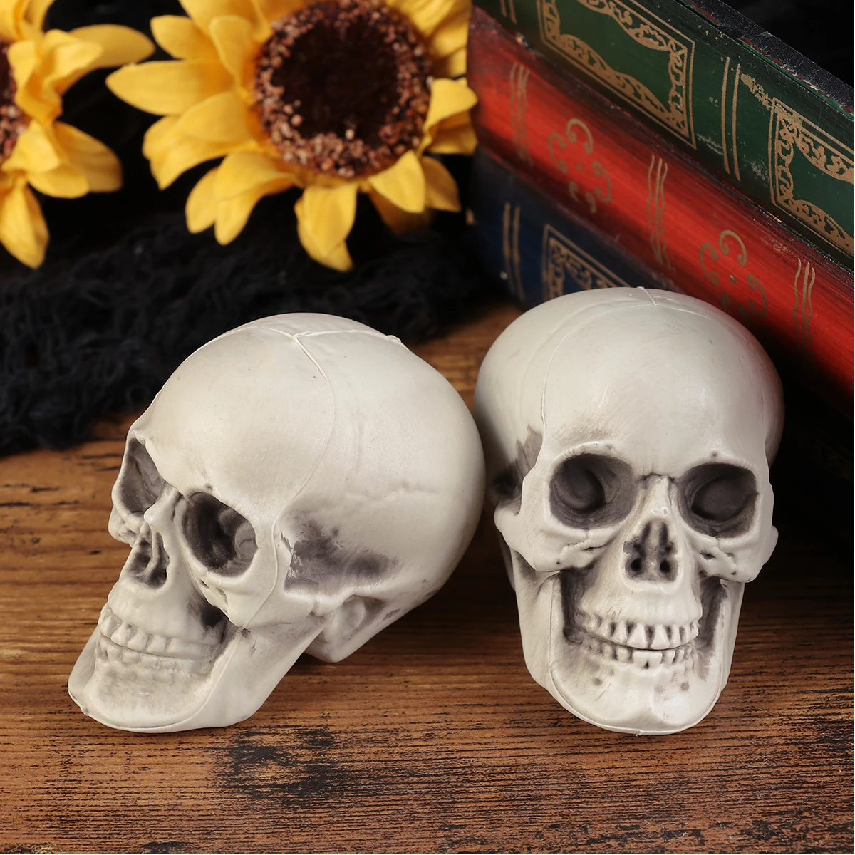 

6 Pcs Skull Ornaments Grosser Totenkopf Skelett Halloween Decorations Indoor Deko Geisterhaus Garten Outdoor Lebensgross Spooky