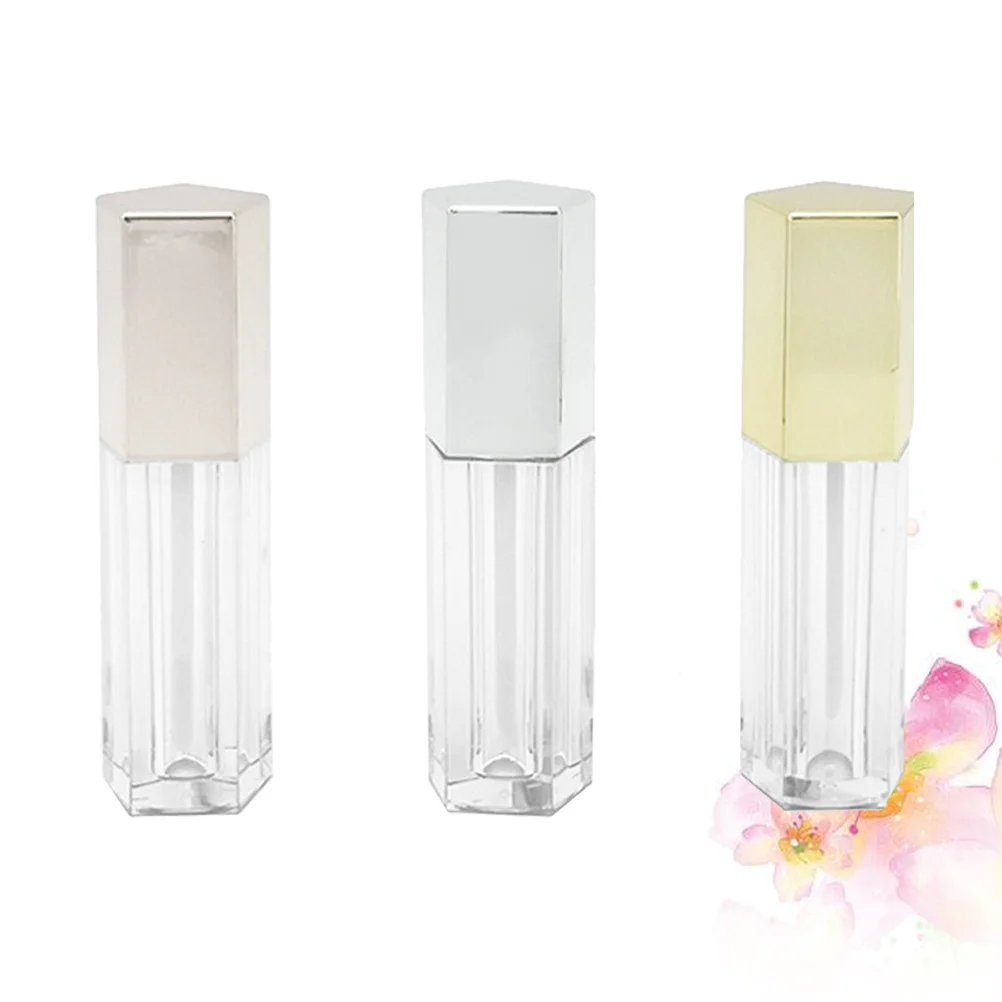 3 個の小さなリップグロスボトル空のリップグロス容器ポータブルディスペンシングチューブ旅行用メイクアップ収納コンパクトデザイン
